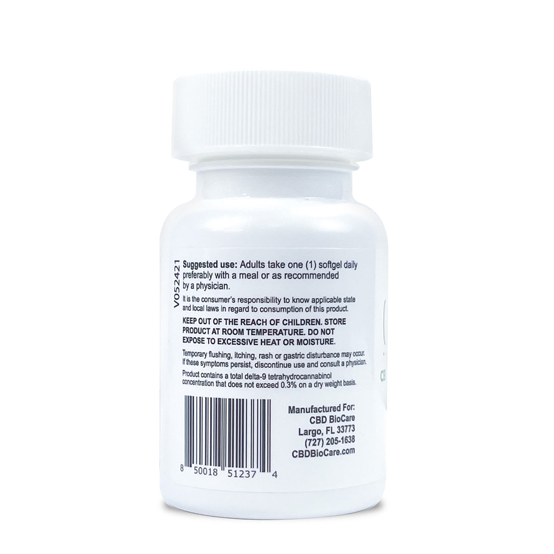 CBD BioCare 25mg CBD Soft Gel Capsules - Easy-to-swallow hemp extract supplements in clear softgel form