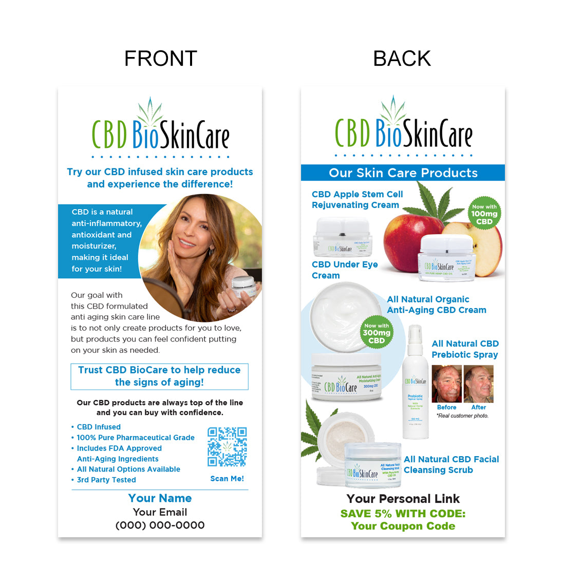 Website Skin Care Rack Card