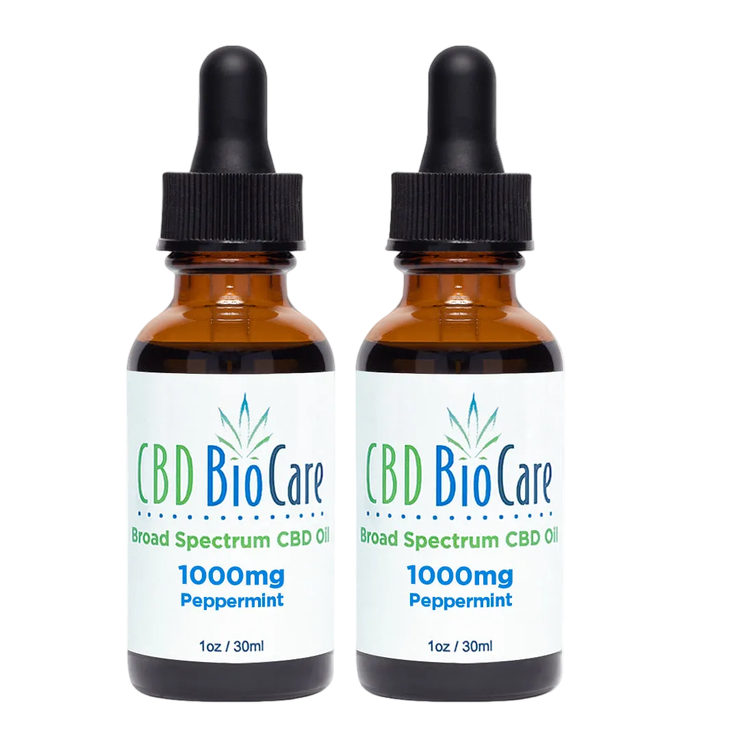 1000mg Broad Spectrum CBD Oil 2-Pack — two THC-free bottles