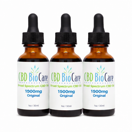 1500mg Broad Spectrum CBD Oil 3-Pack — three THC-free bottles