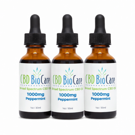 1000mg Broad Spectrum CBD Oil 3-Pack — three THC-free bottles